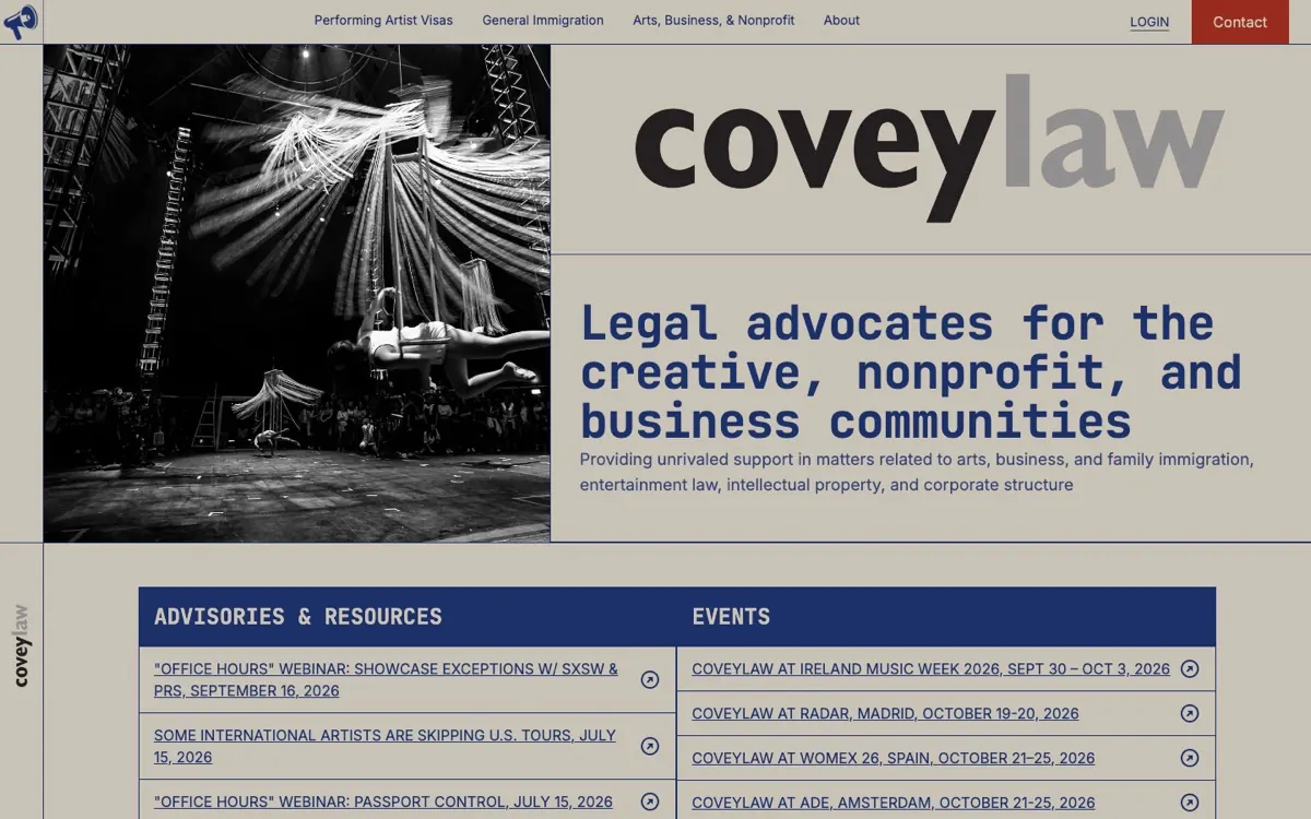 Covey Law website homepage, built by Chapter Two Creative